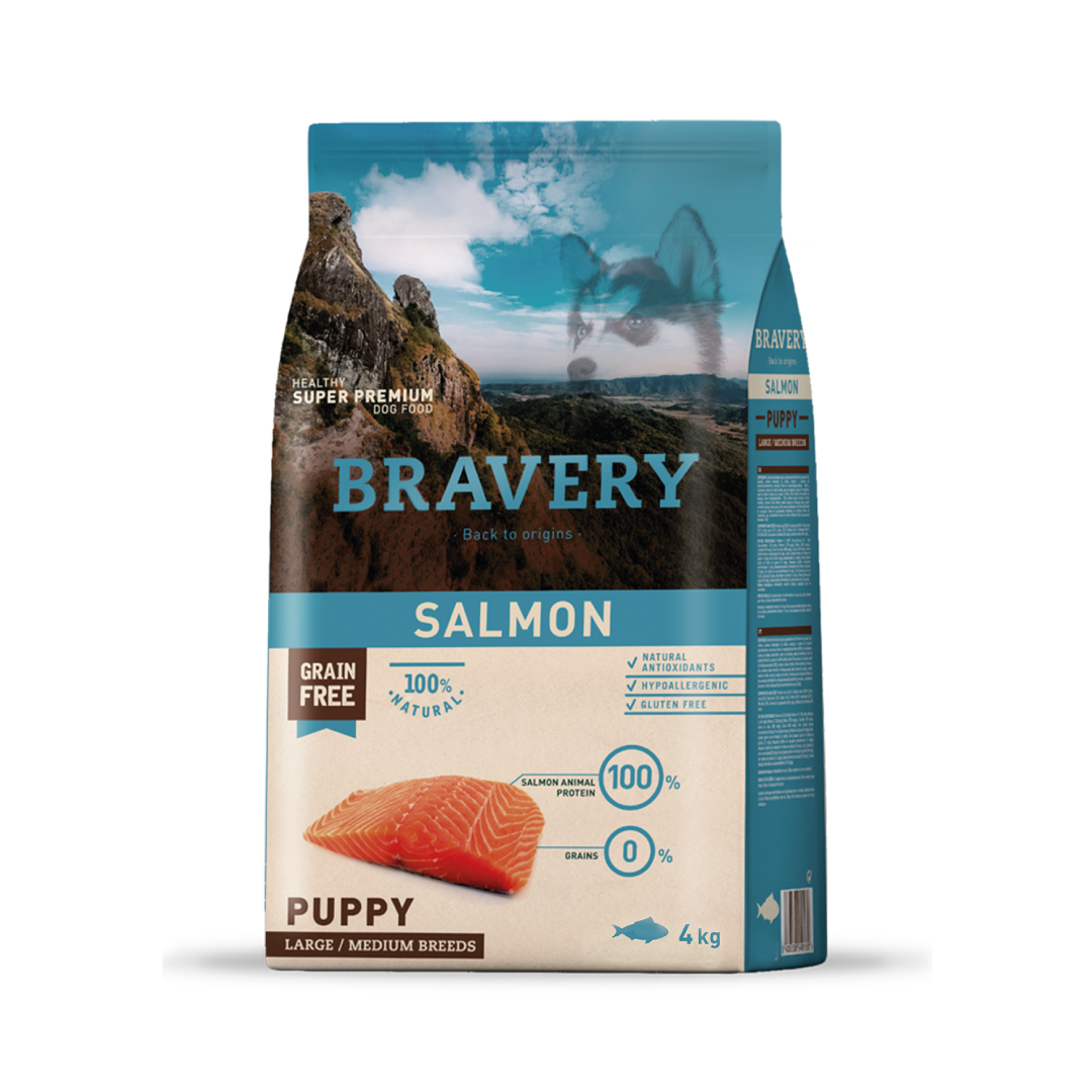 Bravery Dog Salmon Puppy Large/Medium Breeds 4KG