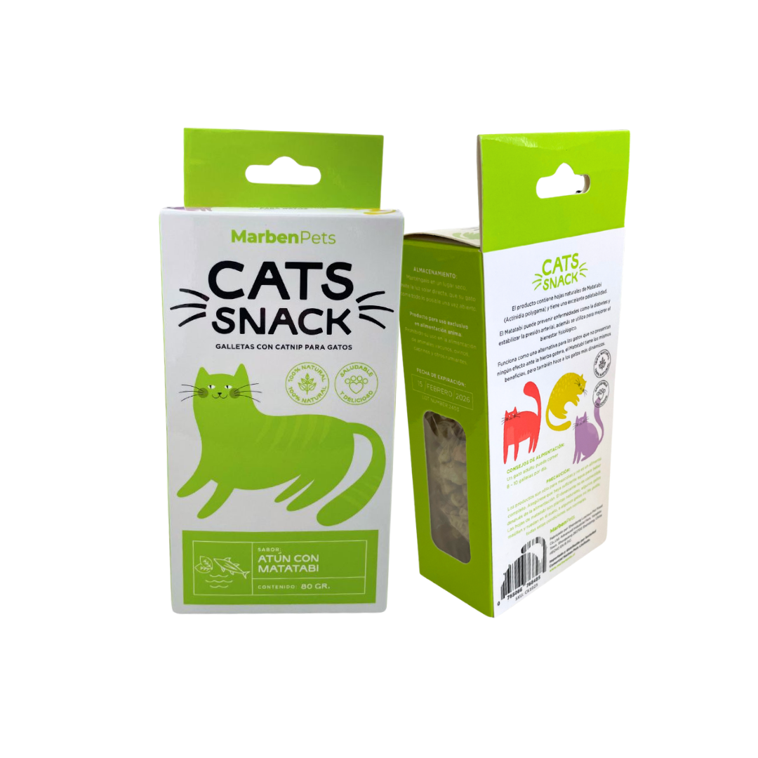Cats snack galletas con hierba gatera sabor Atún con Matatabi con Hierba Gatera 80 GR