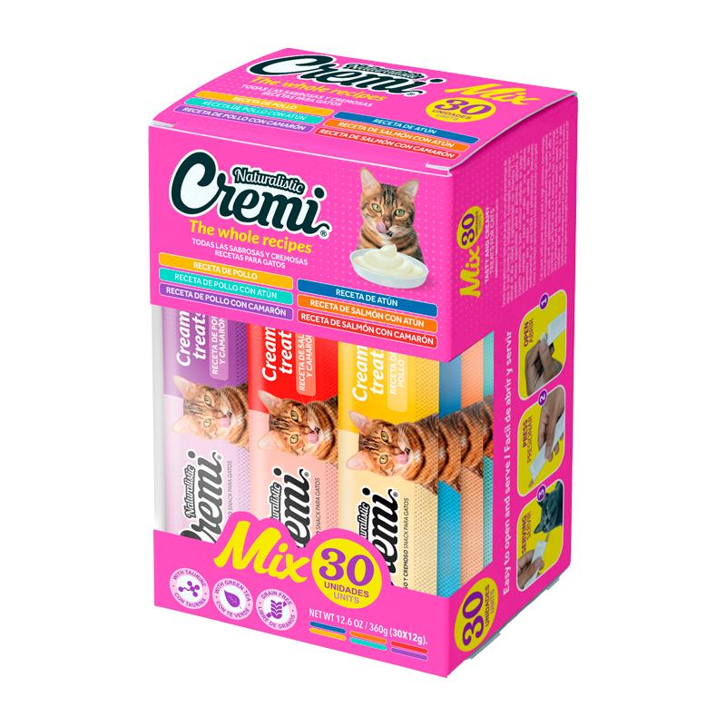 Cremi Box Mix Sabores Marinos y Pollo - 30 tubitos