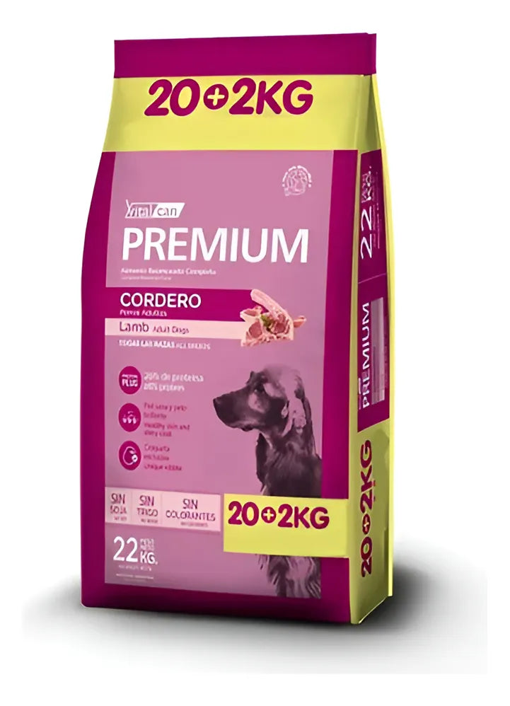 Vitalcan Premium Perro adulto raza mediana y grande, Cordero 22KG (PROMOCIÓN)