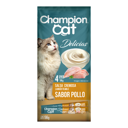 Delicias Gato Sabor Pollo 56gr - Champion Cat