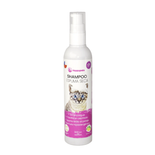Shampoo espuma seca Gatos. 280cc- Happypets