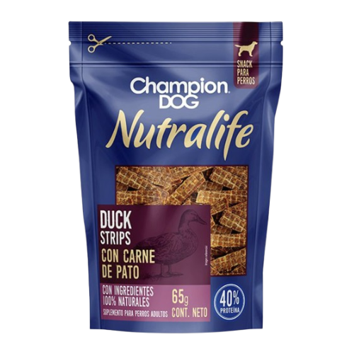 Nutralife - Duck Strips Champion Dog 65g