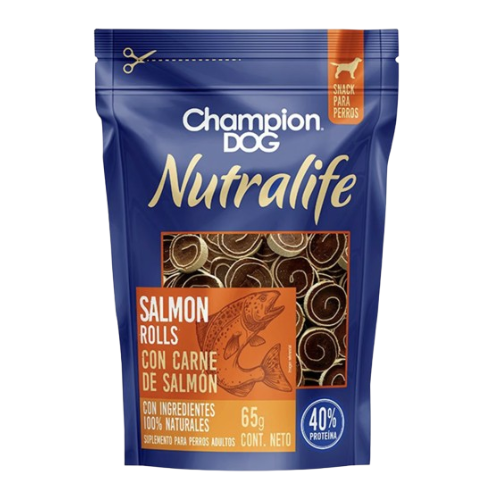 Nutralife - Salmón Rolls Champion Dog 65g