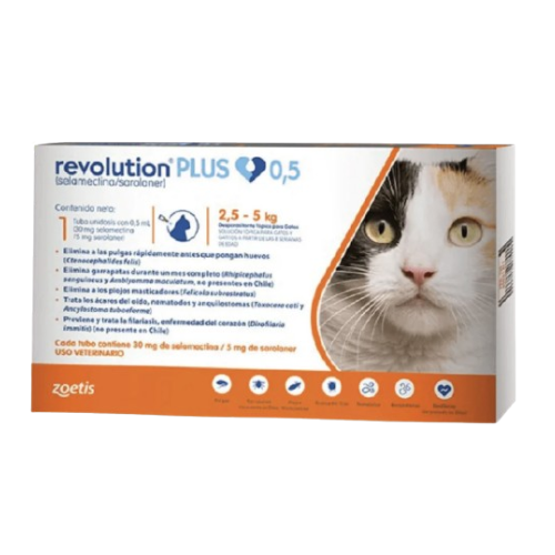 Revolution Plus Gato 2.5 - 5kg (0.5ml) Interno y Externo.