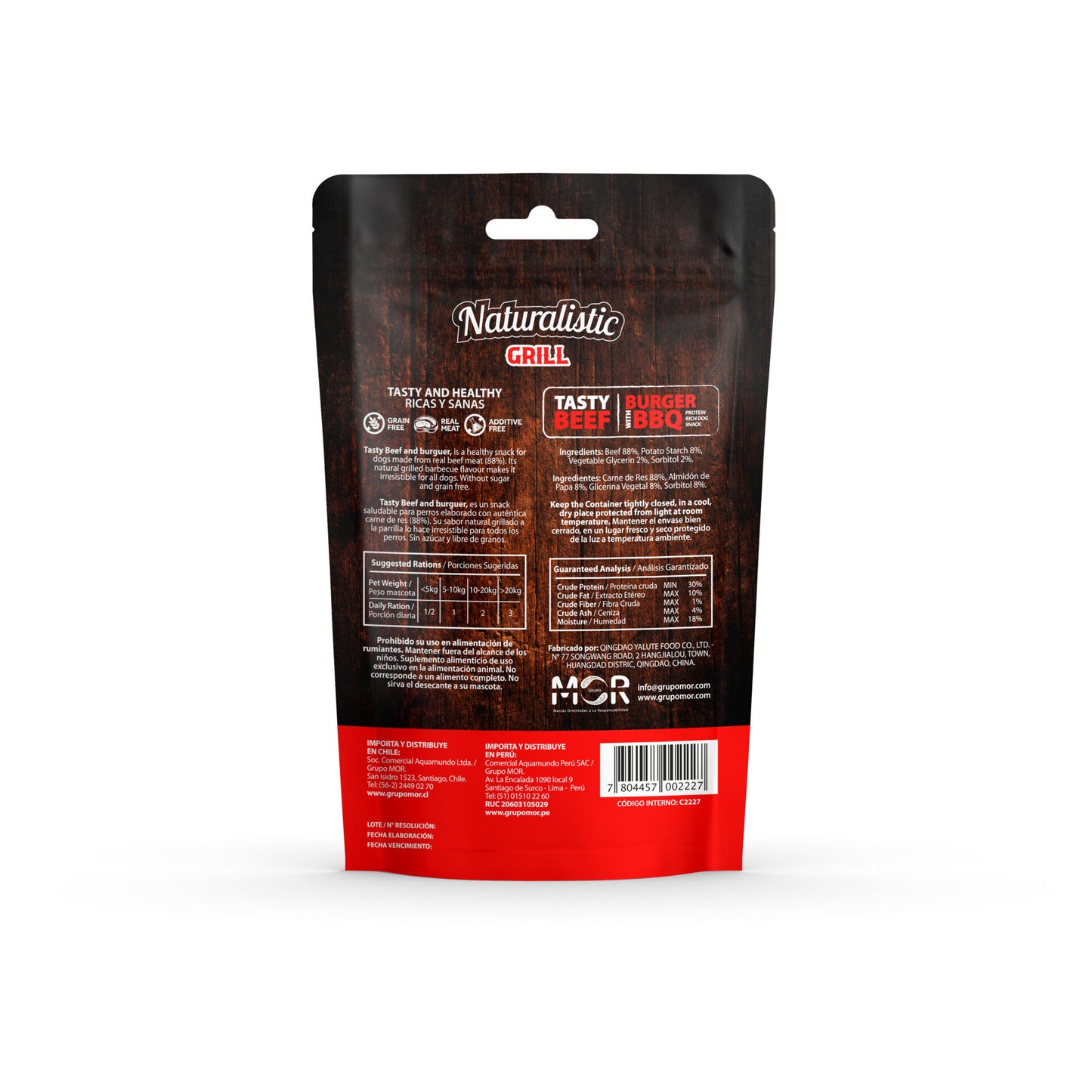 Naturalistic Tasty Beef Burger With BBQ, 120g (3 Unidades).