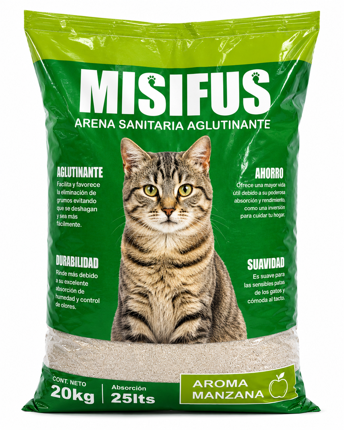 Misifus Manzana 20KG, Arena Aglutinante