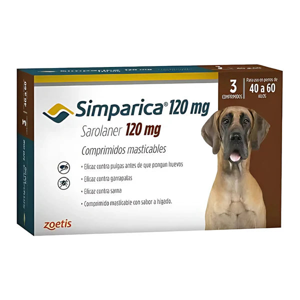 Simparica 40 - 60 kg antiparasitario para perros 3 comprimidos