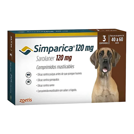 Simparica 40 - 60 kg antiparasitario para perros 3 comprimidos