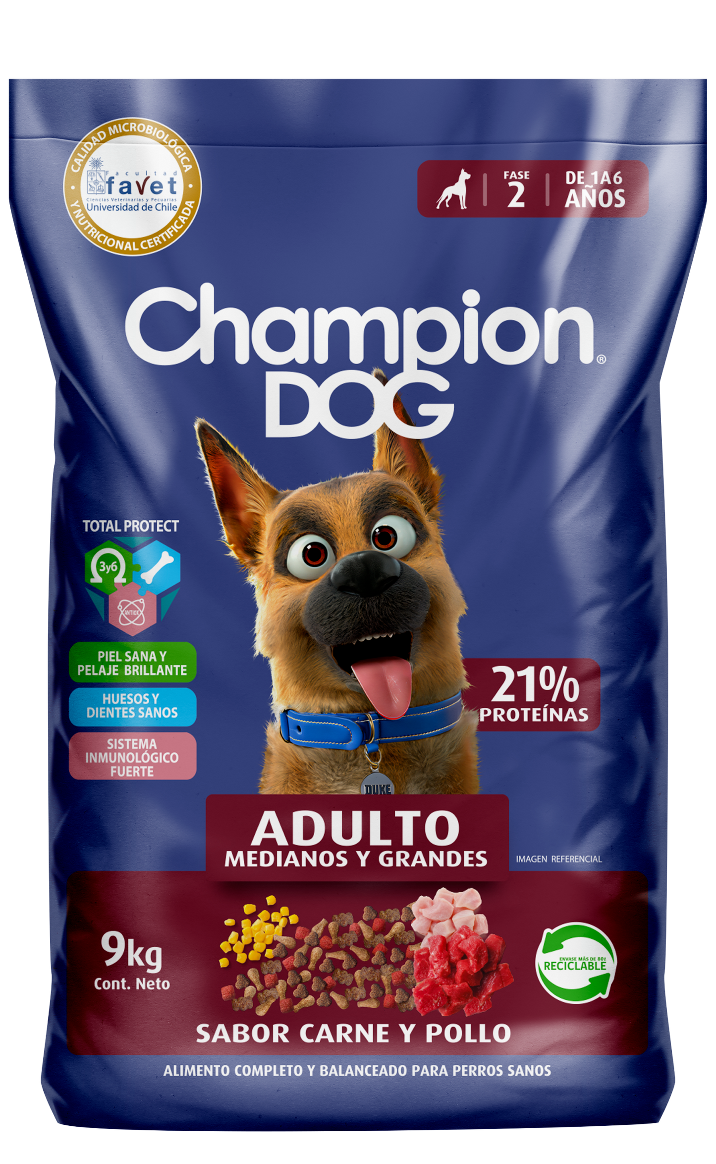 Champion Dog Carne y Pollo 18KG Perro Adulto raza mediana y grande.