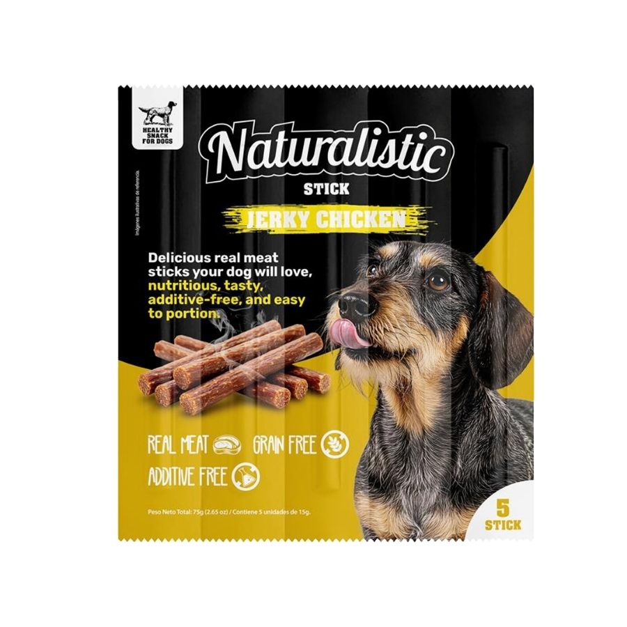 Naturalistic Tiras de carne deshidratada de pollo para perros 5 un - 75GR