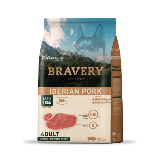 Bravery Iberian Pork Adult Large/Medium Breeds 12KG