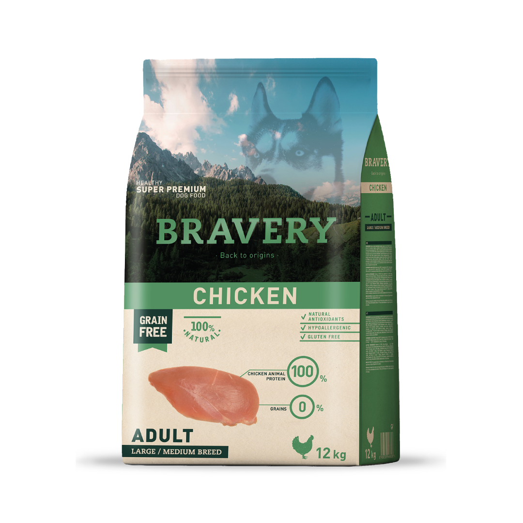 Bravery Chicken Adult Large/Medium Breeds 12KG