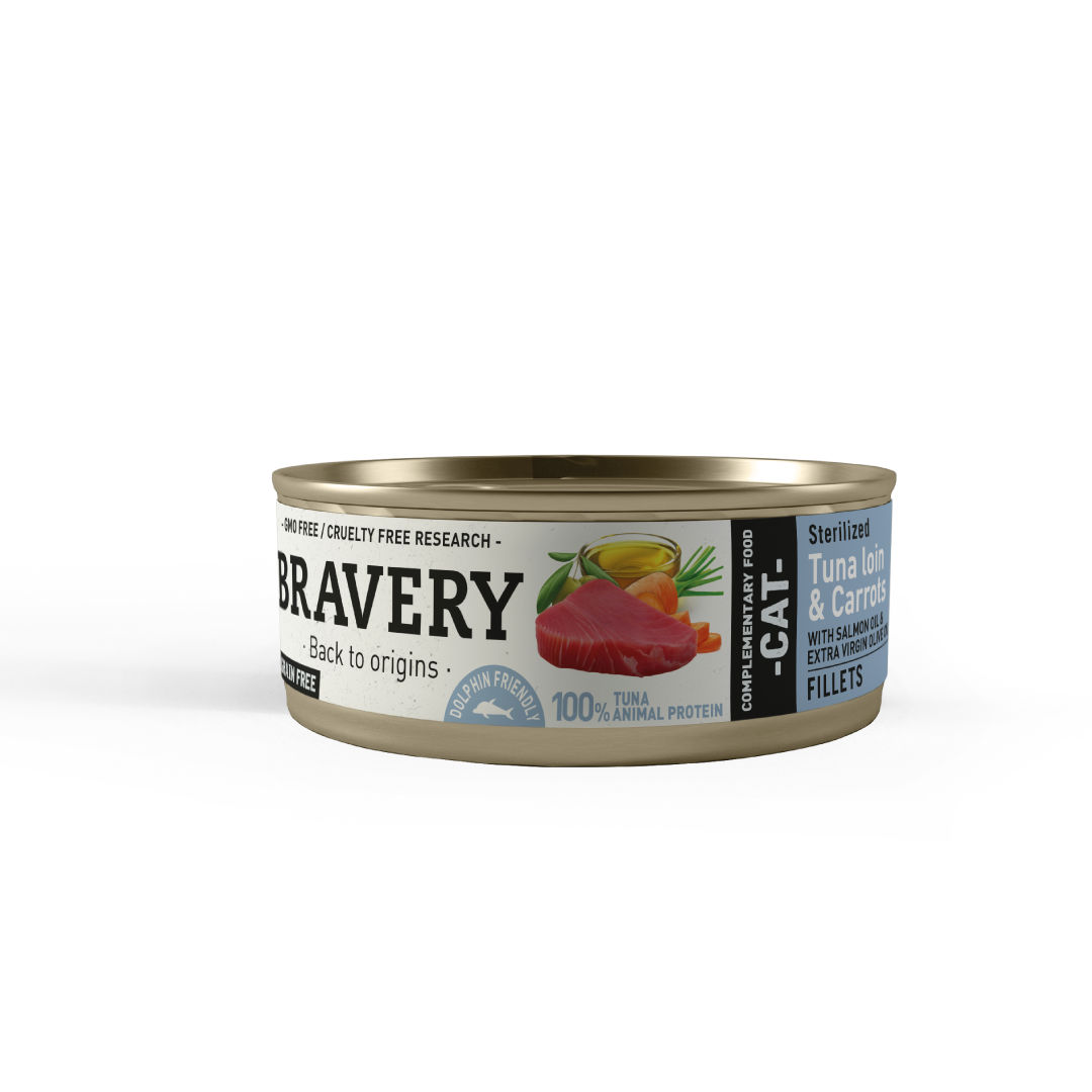 Bravery Tuna loin and carrots sterilized Cat Wet Food 70gr