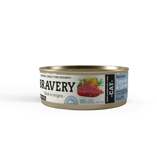Bravery Tuna loin and carrots sterilized Cat Wet Food 70gr