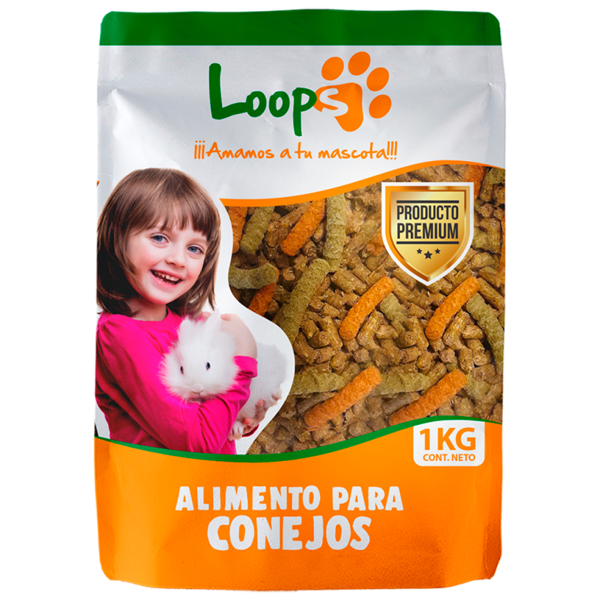 Loops Conejos 1 KG Alimento para conejos.