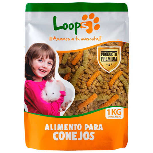 Loops Conejos 1 KG Alimento para conejos.