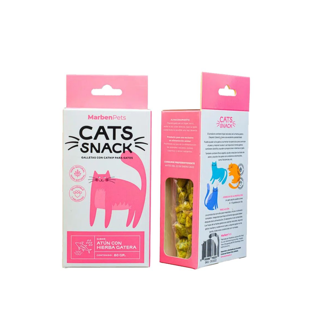 Cats snack galletas con hierba gatera sabor atún con hierba gatera 80 GR