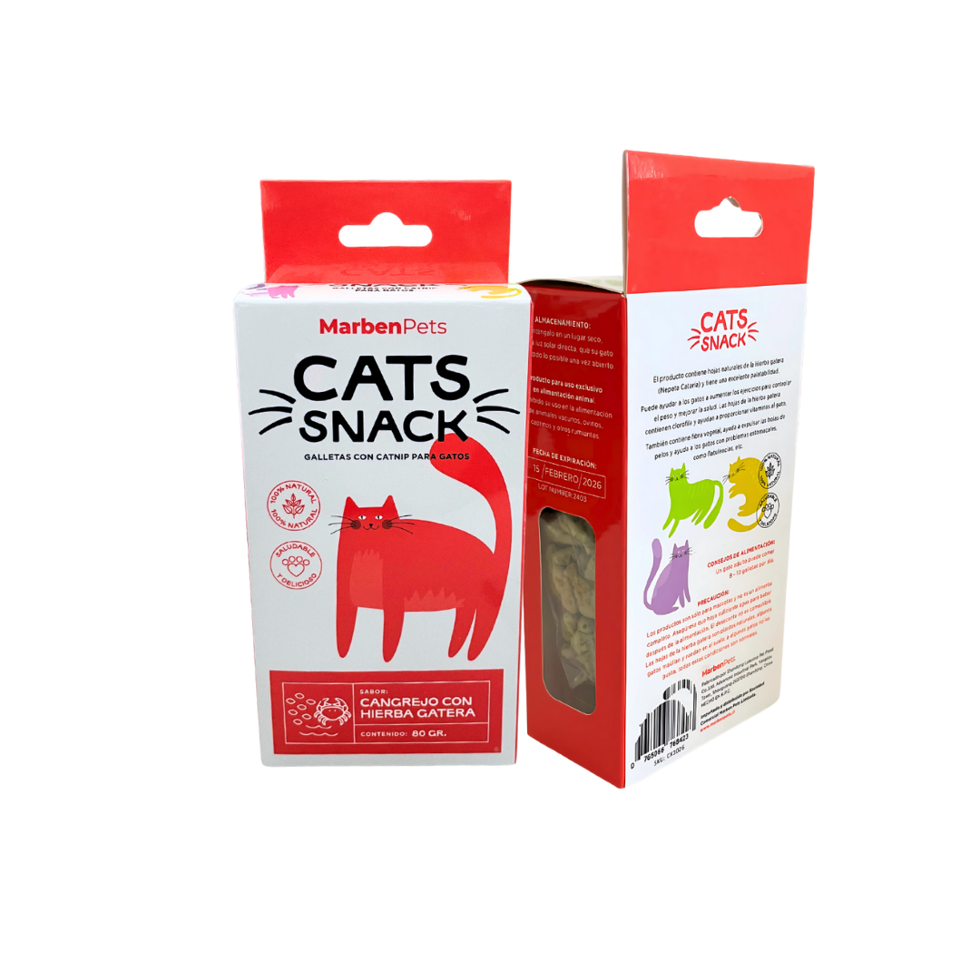 Cats snack galletas con hierba gatera sabor cangrejo con Hierba Gatera 80 GR