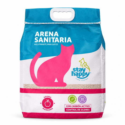Stay Happy Arena Aglutinante Manzana 10KG