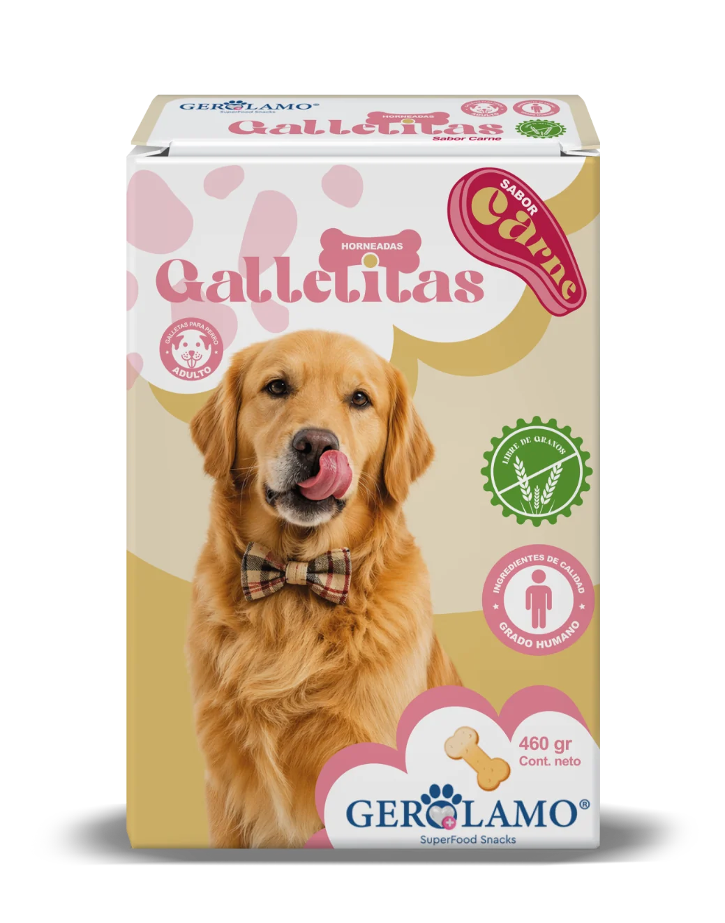 Gerolamo Galleta Libre de granos para Perro Adulto, Carne 460gr