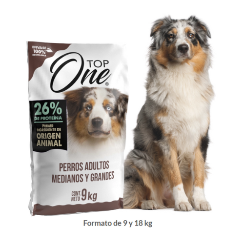 Top One Perros Adultos Razas medianas y grandes 9KG