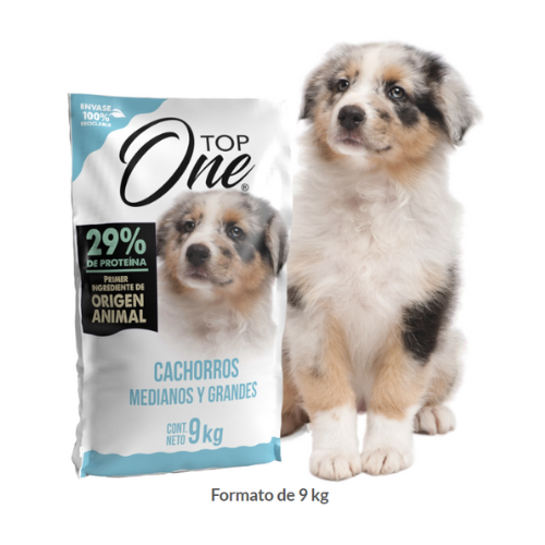 Top One Perros Cachorros Razas medianas y grandes 9KG