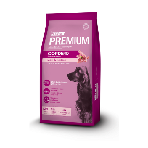 Vitalcan Premium Perro adulto raza mediana y grande, Cordero 20KG