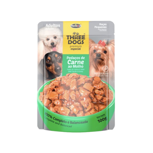 Three Dogs Sachet Perros Adultos razas pequeñas y minis 100g