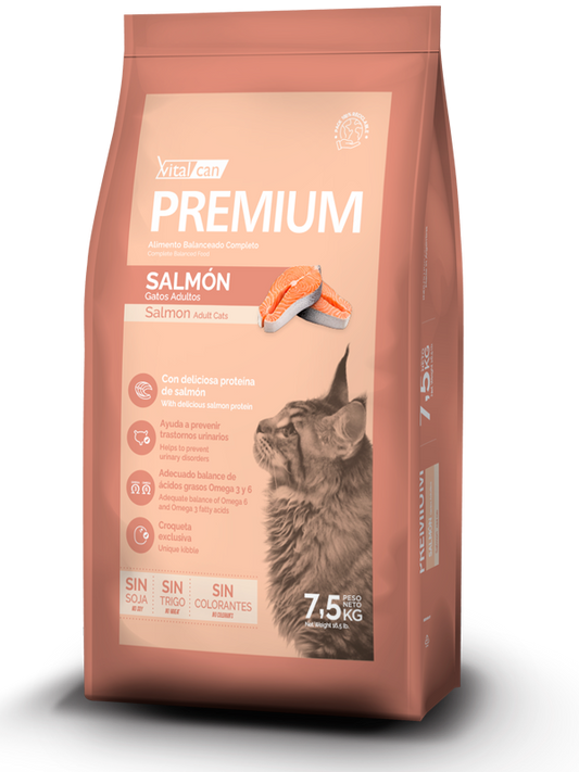 Vitalcan Premium Gato adulto - Salmón 7.5KG