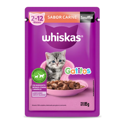 Sachet Whiskas Gatitos Carne 85gr