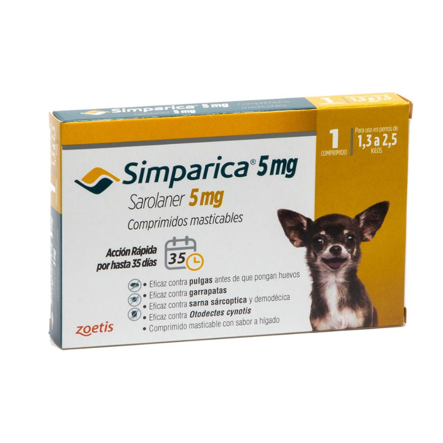 Simparica 1.3KG a 2.5KG 1 comprimido para perros