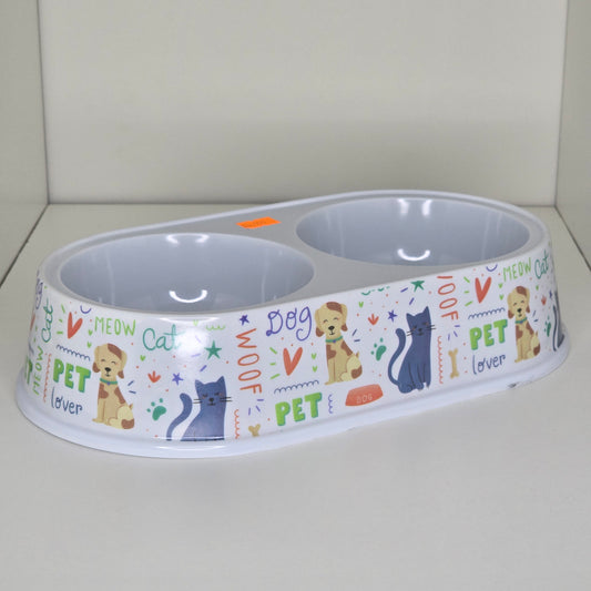 Plato Plastico Doble para mascotas