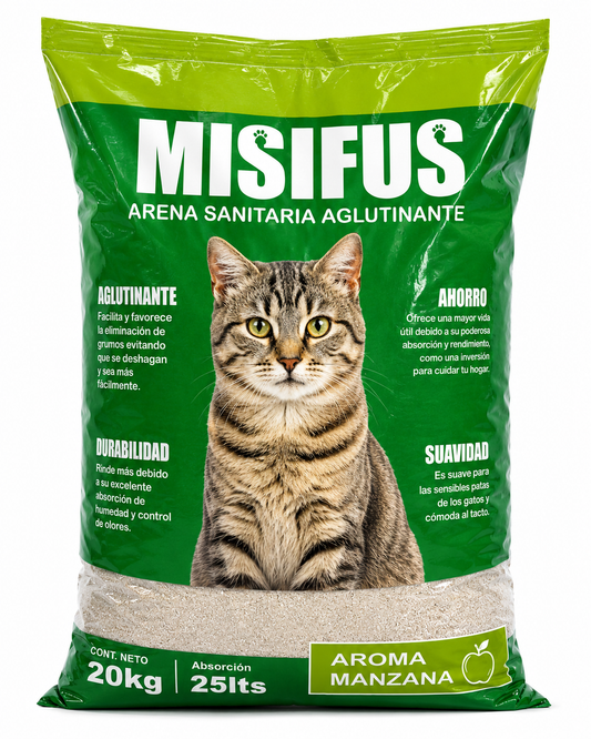 Misifus Manzana 20KG, Arena Aglutinante