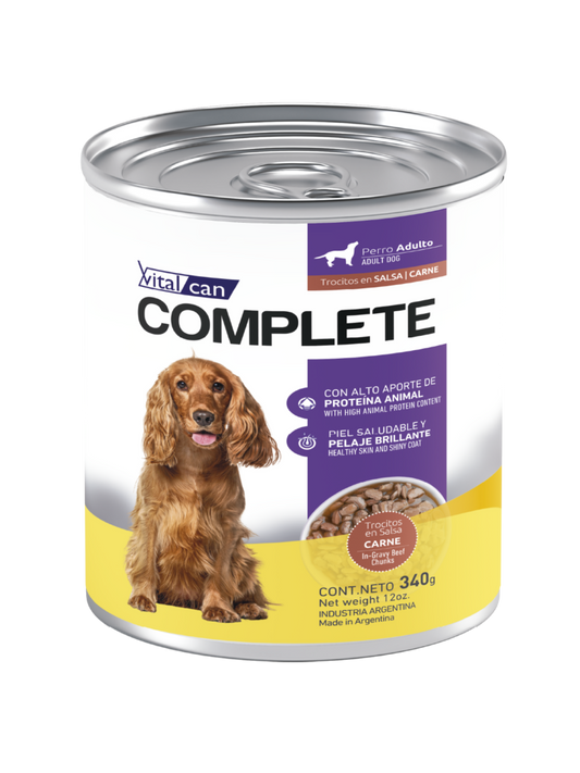 Vitalcan Complete Perro adulto, Carne en trocitos con salsa 340g