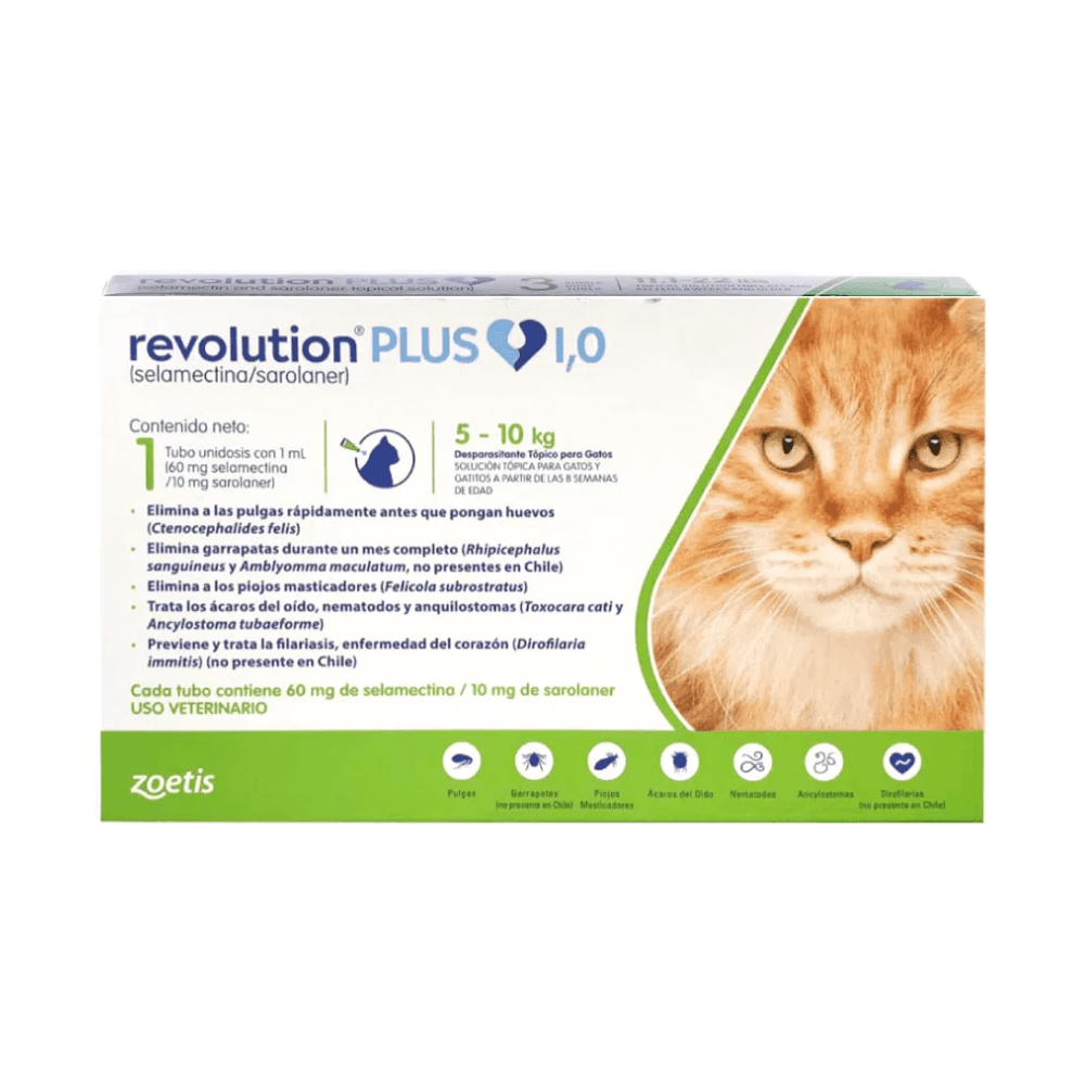 Revolution Plus Gato 5 - 10kg (1,0 ml) Interno y Externo.
