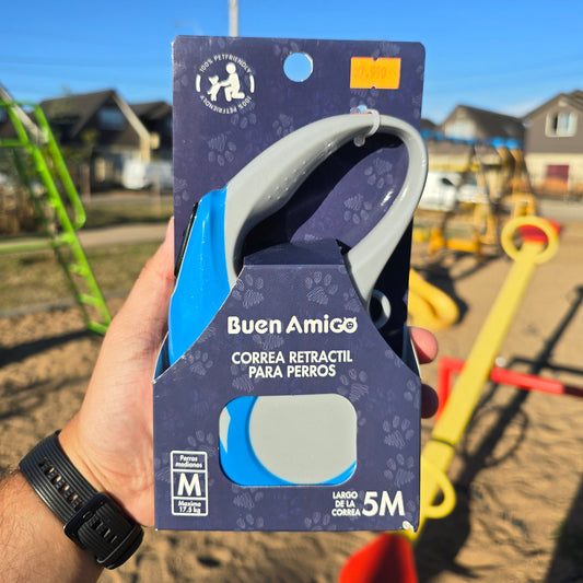 Correa Retractil 5mts - Buen Amigo