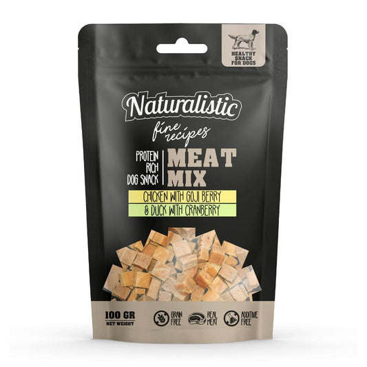 Naturalistic carnemix sabor pollo con goji berry & pato con cranberry snack para perros 100 GR