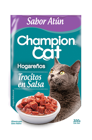 Trocitos en salsa Hogareños Sabor Atún 100gr - Champion Cat